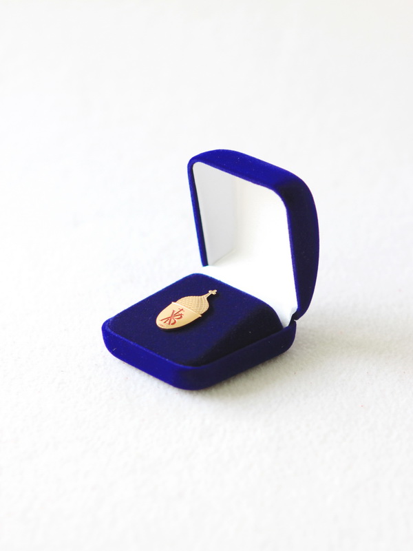  Футляр (53х59х33 мм) под значок на цанге, тёмно-синий