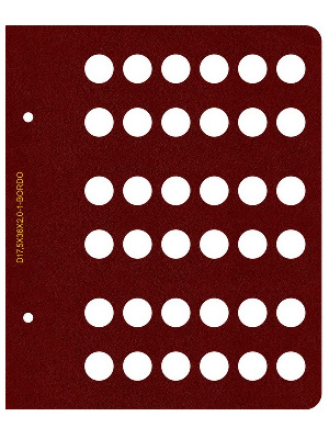 Лист для монет диаметром 17,5 мм (36 ячеек). Альбо Нумисматико