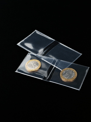 Двойные пакетики для монет (диаметром до 43 мм), складываются пополам, упаковка 10 шт. PCCM MINGT, 801791
