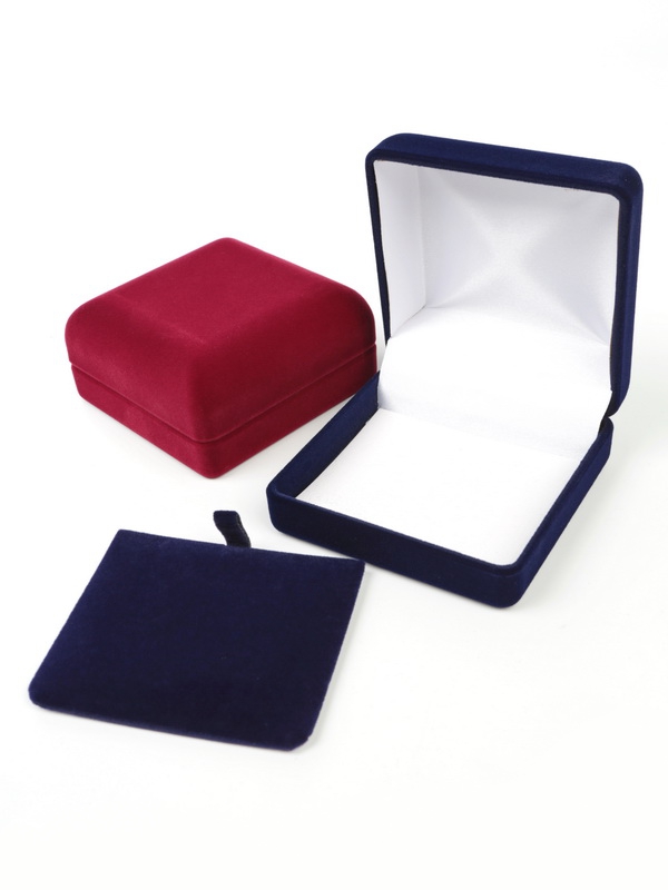 Футляр (81х81х40 мм) с универсальной подложкой, тёмно-синий