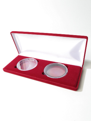 Футляр (255х103х27 мм) для 2 монет в капсулах (диаметр 74 мм)