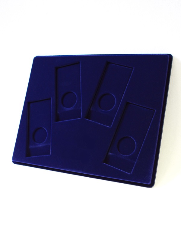  Планшет S (234х296х12 мм) для 4 Олимпийских монет Сочи-2014 в блистере. Горизонтальный, тёмно-синий