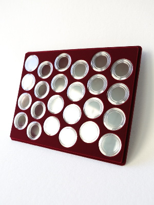 Планшет S (234х296х12 мм) для монет в капсулах d-44 мм (24 ячейки)