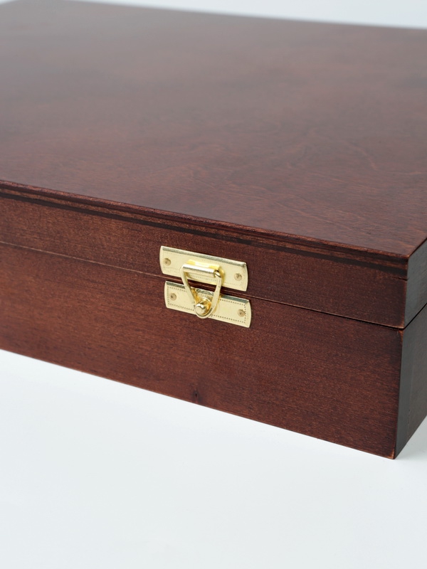  Футляр деревянный Vintage (329х271х61 мм) для 60 монет в капсулах «Quadrum Mini» (38х38х6,7 мм). 2 уровня, тёмно-синий