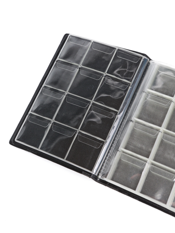 Карманный монетный альбом 116х154х13 мм для размещения 120 монет, вертикальный, тёмно-синий