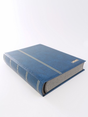 Альбом для марок (кляссер ELEGANT LUXUS). 30 листов (60 страниц) из чёрного картона с промежуточными листами из пергамина. Синий. Lindner, 1169S