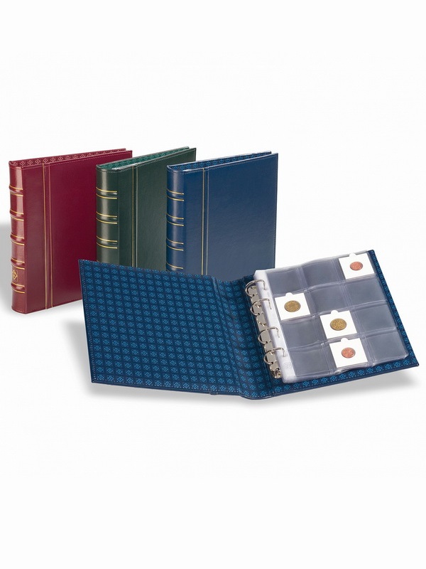 Альбом для монет OPTIMA-Classic с 10 листами для холдеров (50х50 мм). Синий. Leuchtturm