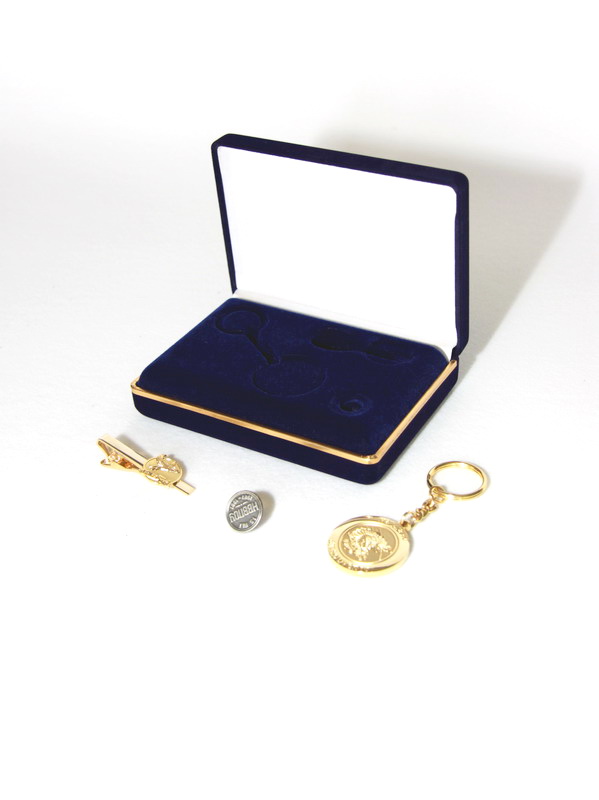 Футляр флокированный (102х142х42 мм) под брелок, зажим для галстука и значок