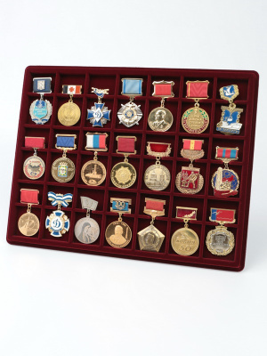 Планшет S (234х296х12 мм) на 21 ячейку (для медалей на колодках)