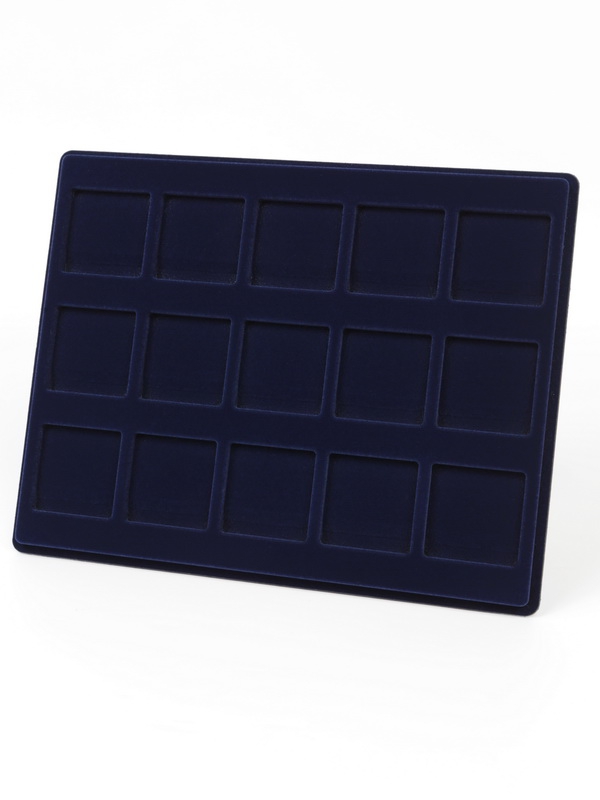 Планшет S (234х296х12 мм) для 15 монет в капсулах Quadrum (50х50х6 мм), тёмно-синий  Планшет S (234х296х12 мм) для 15 монет в капсулах Quadrum (50х50х6 мм), тёмно-синий