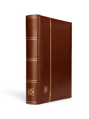 Альбом для марок (кляссер LEDER для марок). 32 листа (64 страницы) из чёрного картона с промежуточными прозрачными листами. Коричневый. Leuchtturm, 356723