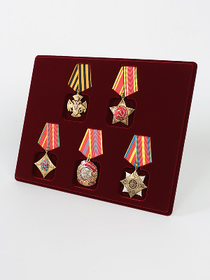 Планшет S (234х296х12 мм) на 5 орденов с пятиугольной колодкой Планшет S (234х296х12 мм) на 5 орденов с пятиугольной колодкой