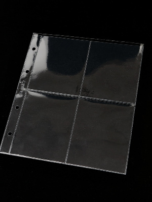 Лист формата НУМИС (Россия) (192х218 мм) из прозрачного пластика на 4 ячейки (83х102 мм). СомС, ЛБ4-N