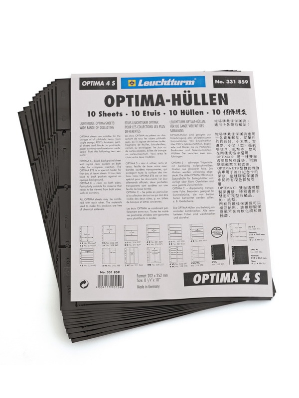 Лист-обложка OPTIMA 4S (202х252 мм) на 4 ячейки (180х58 мм). Leuchtturm, 331859/1
