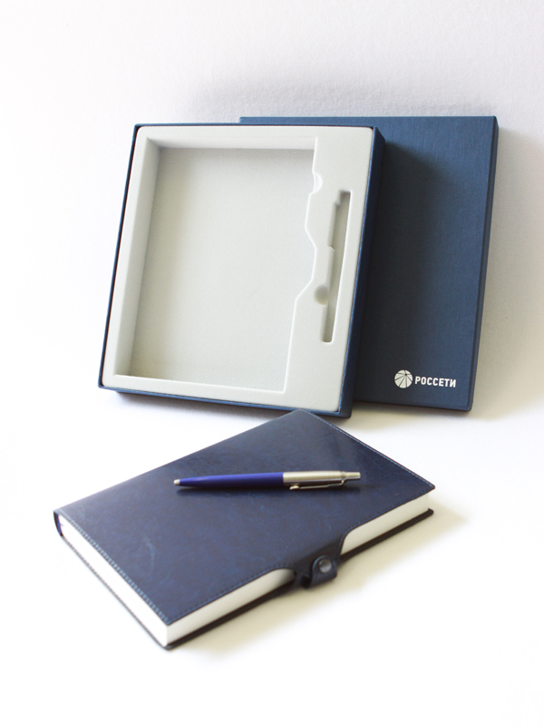 Флокированный ложемент под ежедневник и ручку, светло-серый