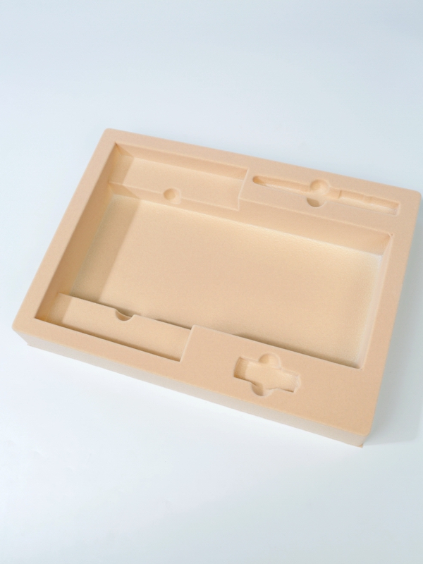 Флокированный ложемент под набор из 4 предметов, бежевый