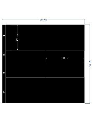 Листы-обложки MAXIMUM 2S (350х335 мм) на 6 ячеек (160х105 мм). Горизонтальные ячейки. Упаковка из 5 листов. Leuchtturm, 302702 Листы-обложки MAXIMUM 2S (350х335 мм) на 6 ячеек (160х105 мм). Горизонтальные ячейки. Упаковка из 5 листов. Leuchtturm, 302702
