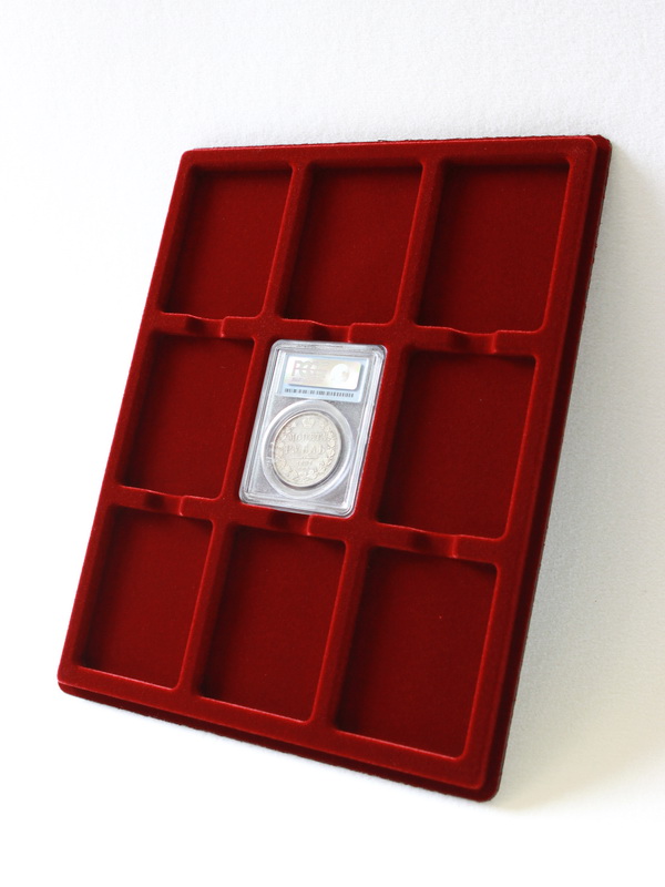 Планшет S (234х296х12 мм) для 9 слабов PCGS (Франция) (63х83х8 мм)