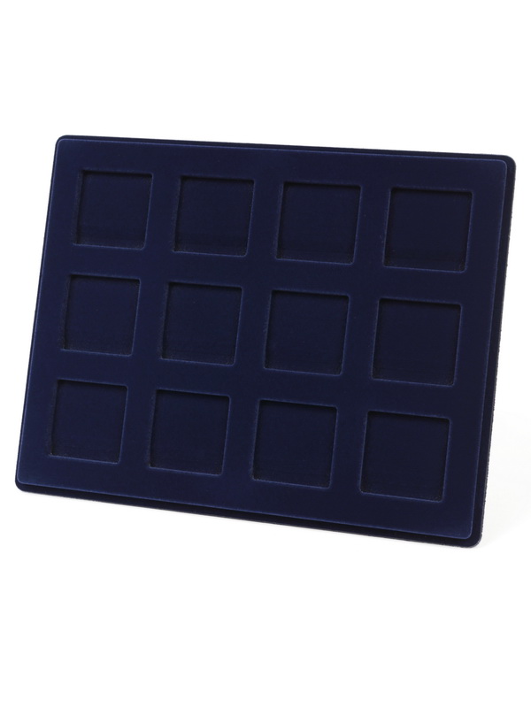 Планшет S (234х296х12 мм) для 12 монет в капсулах Quadrum (50х50х6 мм), тёмно-синий  Планшет S (234х296х12 мм) для 12 монет в капсулах Quadrum (50х50х6 мм), тёмно-синий