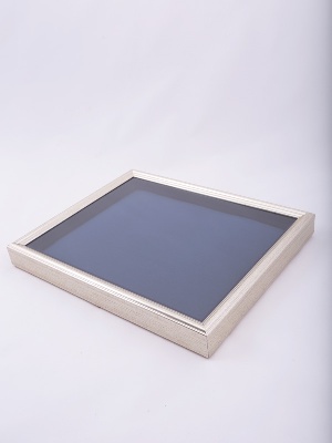 Багетная рамка S серебряного цвета под 1 ячейку (209х270х18 мм) с поролоновой вставкой