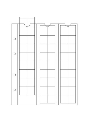 Лист-обложка OPTIMA 20 (202х252 мм) из прозрачного пластика на 54 ячейки (24х25 мм). Диаметр 20 мм. Leuchtturm, 315033/1