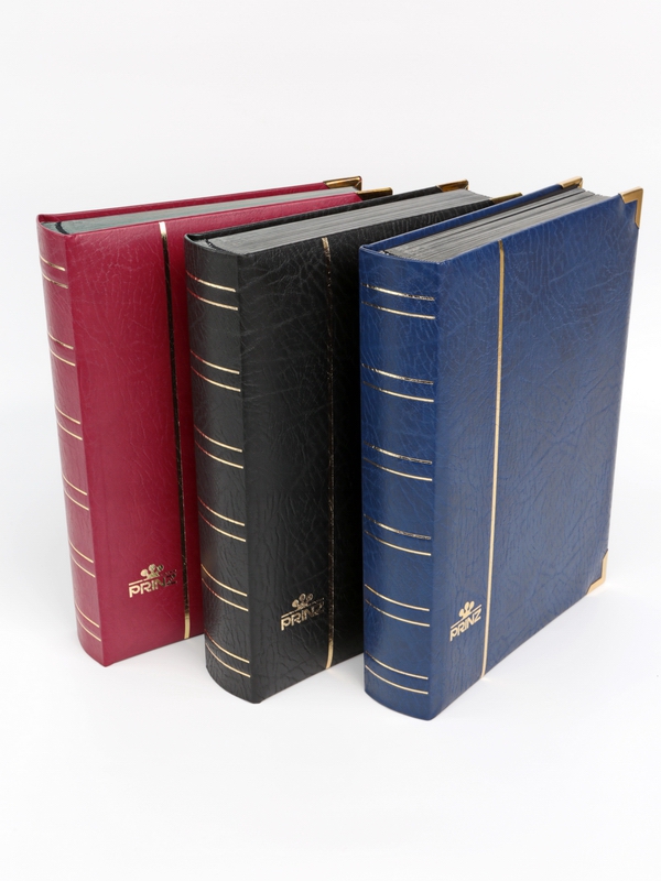 Альбом для марок (кляссер ROYAL). 30 листов (60 страниц) из чёрного картона с промежуточными прозрачными листами. Синий. Prinz, 6032