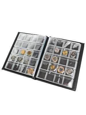 Карманный монетный альбом 173х216х18 мм для размещения 200 монет, вертикальный
