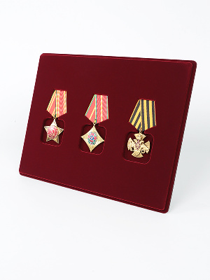 Планшет S (234х296х12 мм) на 3 ордена с пятиугольной колодкой Планшет S (234х296х12 мм) на 3 ордена с пятиугольной колодкой