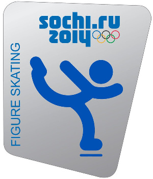 Значок «Пиктограммы Сочи 2014. Ледовые виды спорта - Фигурное катание на коньках»