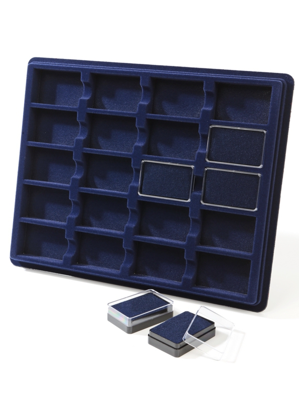  Планшет S (243х304х21 мм) на 20 ячеек для пластиковых капсул 38х58х17 мм, тёмно-синий