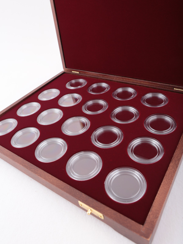  Футляр деревянный Vintage S (305х247х40 мм) для монет СССР «Новоделы», тёмно-бордовый