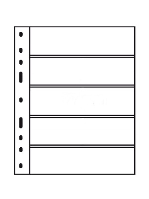 Листы-обложки OPTIMA 5C (202х252 мм) из прозрачного пластика на 5 ячеек (180х42 мм). Упаковка из 10 листов. Leuchtturm, 307543