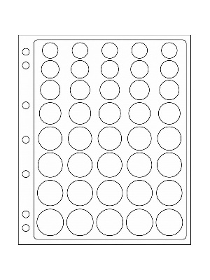 Листы-обложки ENCAP из прозрачного пластика для 5 наборов монет евро в капсулах Leuchtturm. Упаковка из 2 листов. Leuchtturm, 327928