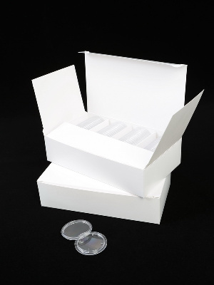 Капсулы для монет 40 мм (внешний d-46 мм) в разборе (комплектация 100 шт) Капсулы для монет 40 мм (внешний d-46 мм) в разборе (комплектация 100 шт)