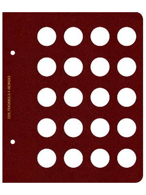 Лист для монет диаметром 25,75 мм (20 ячеек). Альбо Нумисматико Лист для монет диаметром 25,75 мм (20 ячеек). Альбо Нумисматико
