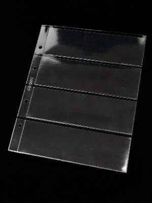 Лист формата ОПТИМА (Россия) (201х252 мм) из прозрачного пластика на 4 ячейки (178х54 мм). СомС, ЛБ4Г-O
