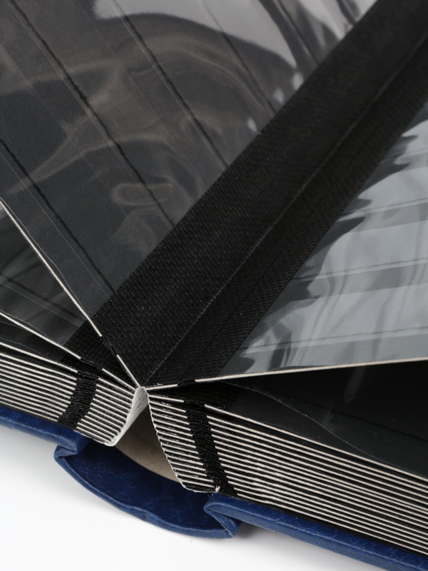 Альбом для марок (кляссер ROYAL). 30 листов (60 страниц) из чёрного картона с промежуточными прозрачными листами. Синий. Prinz, 6032