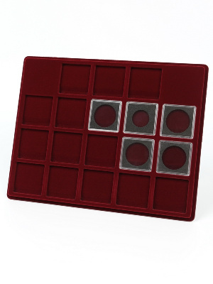 Планшет S (234х296х12 мм) для 18 монет в капсулах Quadrum (50х50х6 мм)