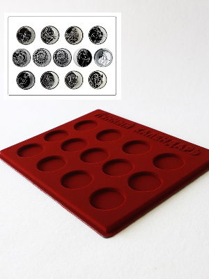 Планшет S (234х296х12 мм) для монет 3 рубля серебро. Серия «Лунный календарь» (13 ячеек) Планшет S (234х296х12 мм) для монет 3 рубля серебро. Серия «Лунный календарь» (13 ячеек)