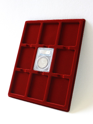 Планшет S (234х296х12 мм) для 9 слабов PCGS (Франция) (63х83х8 мм)