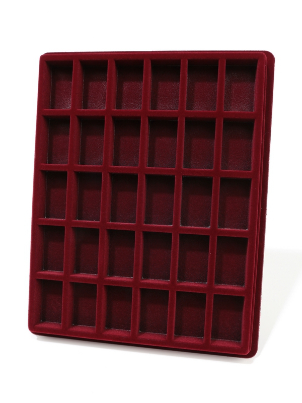  Планшет S (243х304х23 мм) на 30 ячеек (30х50х18 мм), тёмно-бордовый