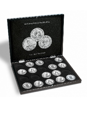 Футляр деревянный Volterra Uno (304х244х31 мм) для 20 серебряных монет в капсулах (1 oz Australian Kookaburra). Leuchtturm, 346441