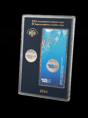 Подарочный набор с монетами «Сочи 2014», (в пластике). Выпуск 1 Подарочный набор с монетами «Сочи 2014», (в пластике). Выпуск 1