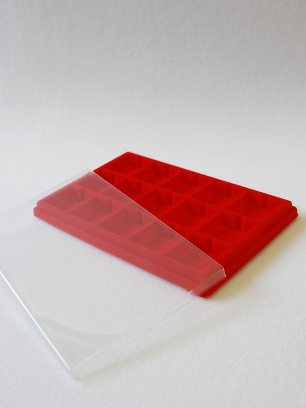 Флокированная упаковка под набор шоколадок (15 ячеек)