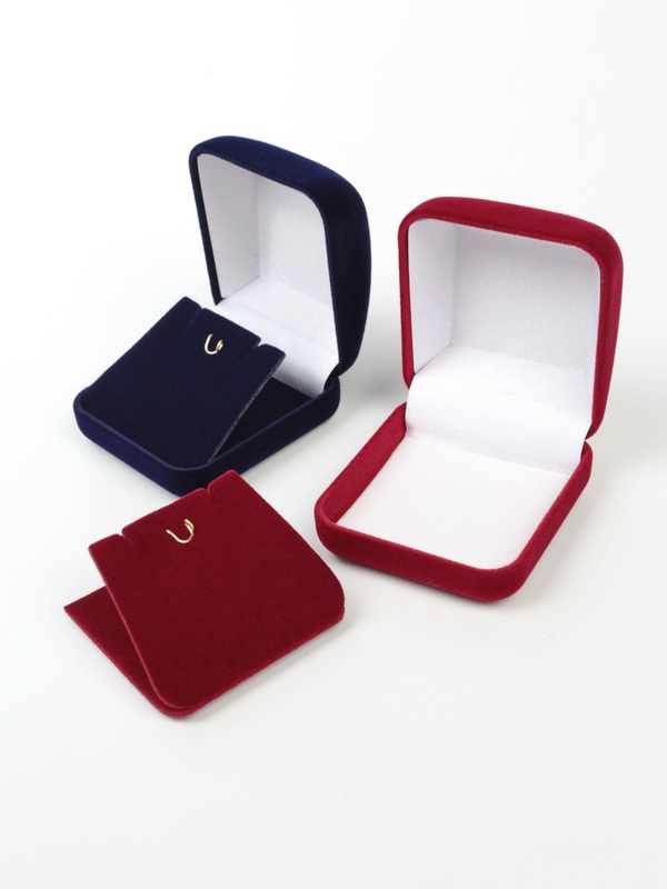 Футляр (53х59х33 мм) под серьги, подвеску (стойка), светло-бордовый