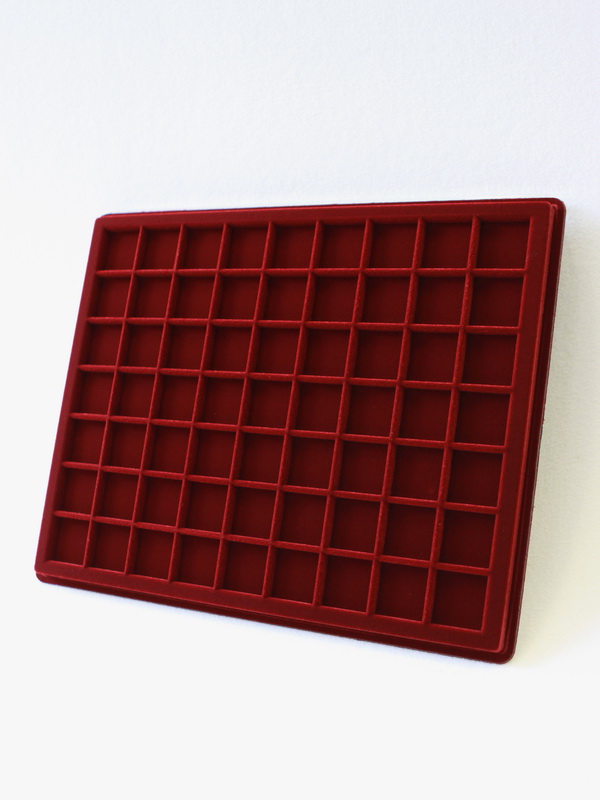  Планшет S (234х296х12 мм) на 63 ячейки (27х27х6 мм), тёмно-бордовый