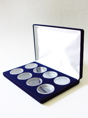 Футляр (217х141х29 мм) для 8 монет в капсулах (диаметр 46 мм)