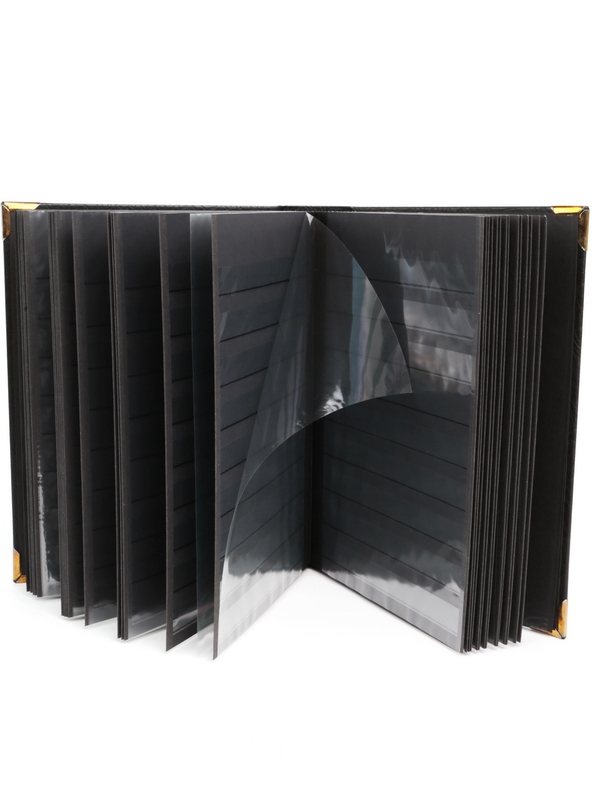 Альбом для марок (кляссер ROYAL). 30 листов (60 страниц) из чёрного картона с промежуточными прозрачными листами. Чёрный. Prinz, 6032