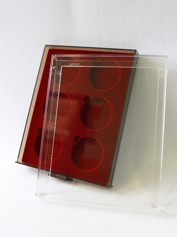  Кассета XL для 6 монет в капсулах d-74 мм, светло-бордовый