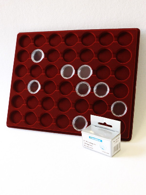 Планшет S (234х296х12 мм) для 42 монет в капсулах CAPS 25 Leuchtturm. Диаметр ячейки 32 мм Планшет S (234х296х12 мм) для 42 монет в капсулах CAPS 25 Leuchtturm. Диаметр ячейки 32 мм